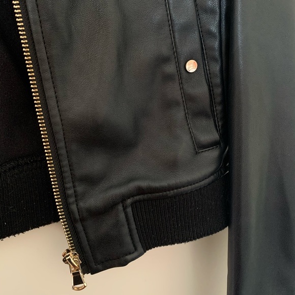 Dynamite Small Cropped Black Leather Jacket - Picture 4 of 4